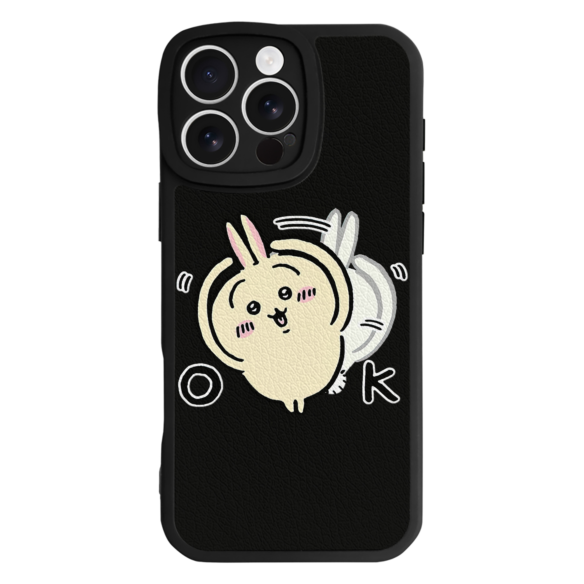 （画像用） ちいかわ うさぎ Chii-kawa usagi 【iPhone 16シリーズ対応】シリコンスマホケース（レザー調） 材質：シリコン